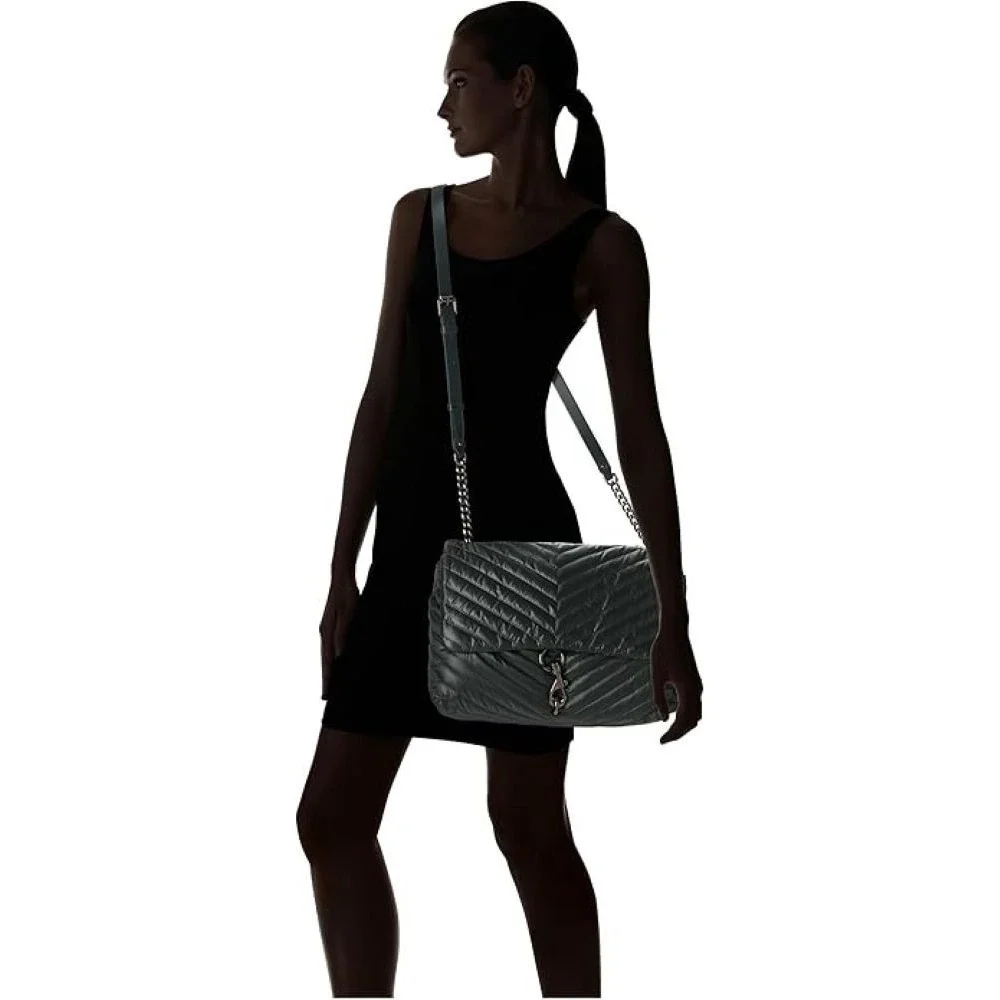 Rebecca Minkoff Edie Flap Shoulder Bag Jumbo‎ Jade Gunmetal